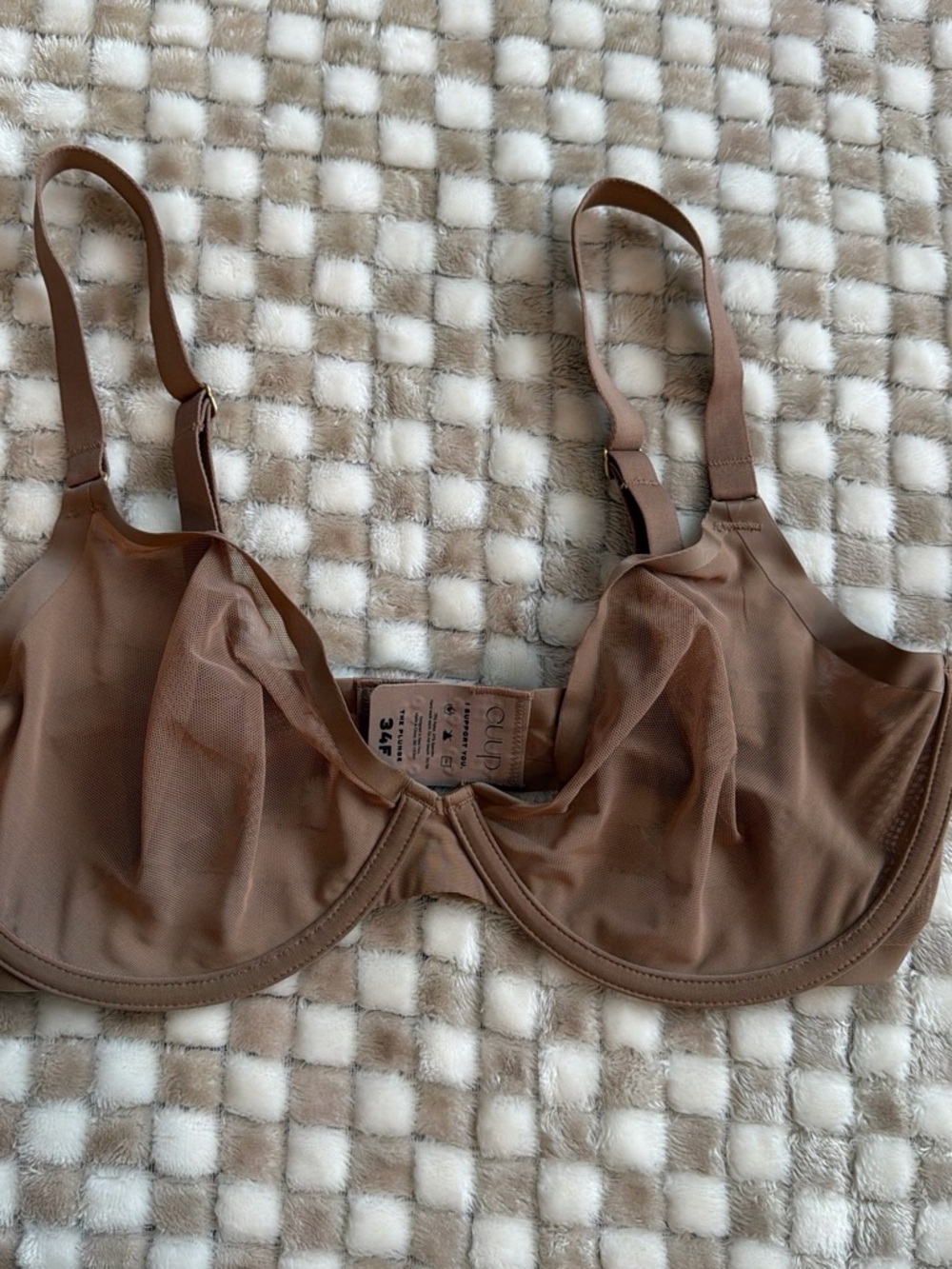 CUUP Sheer Underwire Bra in Brown - Unbranded